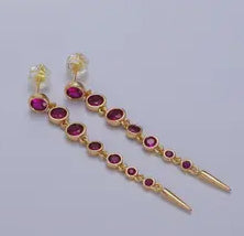 Fuchsia Linear Drop Earrings